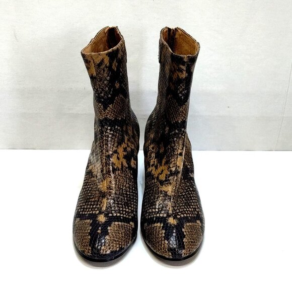 Joie Vero Cuoio Ramet Leather Python Ankle Boots Womens EUR 40 US 9.5 Block Heel - Picture 3 of 12